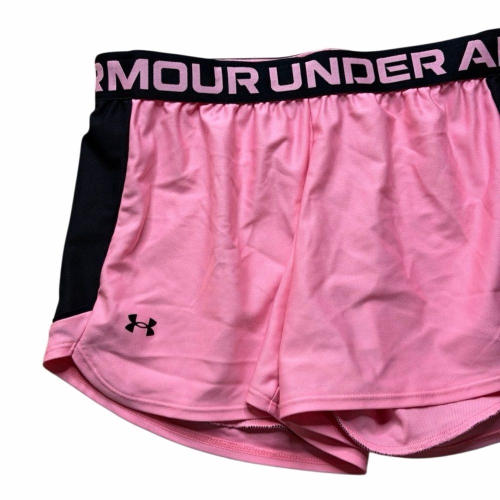 Under Armour Women's Pink and Black Athletic Shorts Medium